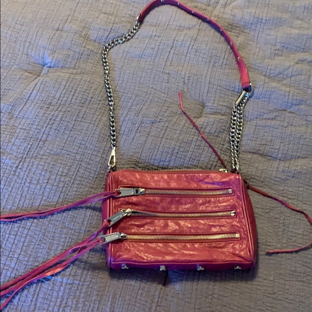 Rebecca Minkoff mini 5 zip leather satchel